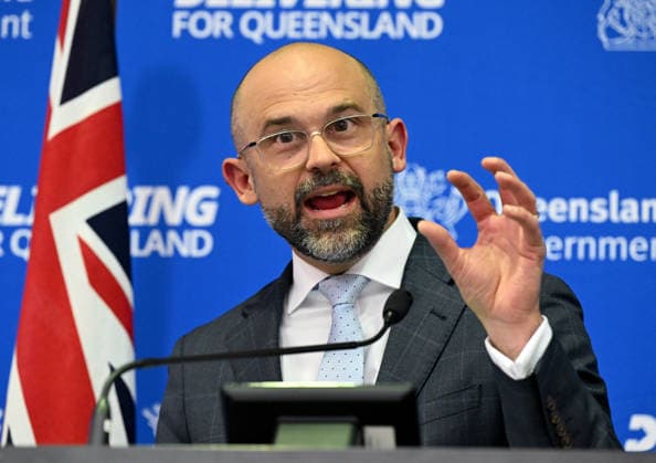 QUEENSLAND BUDGET 2026, Queensland Treasurer David Janetzki is seen talking to the media before the handing down of the 2025-26 Queensland state budget at Queensland Parliament in Brisbane, Tuesday, June 23, 2026. ( NO ARCHIVING BRISBANE QUEENSLAND AUSTRALIA  Copyright: xDARRENxENGLANDx 20260623148681435530