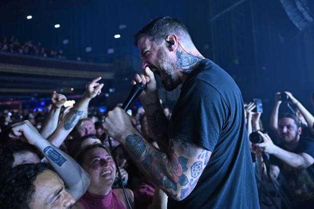The Dillinger Escape Plan performing at Forum in London LONDON, ENGLAND - JUNE 22: Dimitri Minakakis of ˜The Dillinger Escape Plan™ performing at Forum on June 22, 2026 in London, England. CAP MAR MAR Great Britain UK Copyright: xMartinxHarris CapitalxPicturesx