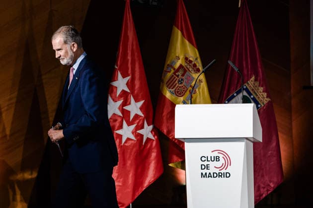 The King Presides Over the Club de Madrid’s Annual Policy Dialogue King Felipe VI during the Club de Madrid’s 2026 Annual Policy Dialogue at the Palacio de Cibeles on June 23, 2026, in Madrid, Spain. King Felipe VI presides over the Club of Madrid’s Annual Policy Dialogue on governance and the provision of global public goods in a fragmented world, coinciding with the 25th anniversary of the organization’s founding conference. The event brings together former democratic heads of state and government, experts, and influential stakeholders to address some of the most pressing challenges facing democracy and international cooperation. JUNE 23, 2026 Carlos Lujá Madrid, Spain,detected_source_language  Copyright: xCarlosxLujanx 7616524
