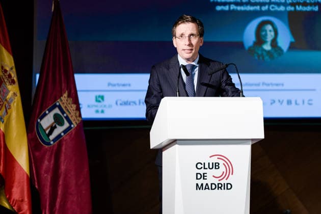 The King Presides Over the Club de Madrid’s Annual Policy Dialogue The mayor of Madrid, José Luis Martínez Almeida, during the Club de Madrid’s 2026 Annual Policy Dialogue at the Palacio de Cibeles on June 23, 2026, in Madrid, Spain. King Felipe VI presides over the Club of Madrid’s Annual Policy Dialogue on governance and the provision of global public goods in a fragmented world, coinciding with the 25th anniversary of the organization’s founding conference. The event brings together former democratic heads of state and government, experts, and influential stakeholders to address some of the most pressing challenges facing democracy and international cooperation. JUNE 23, 2026 Carlos Lujá Madrid, Spain,detected_source_language  Copyright: xCarlosxLujanx 7616533