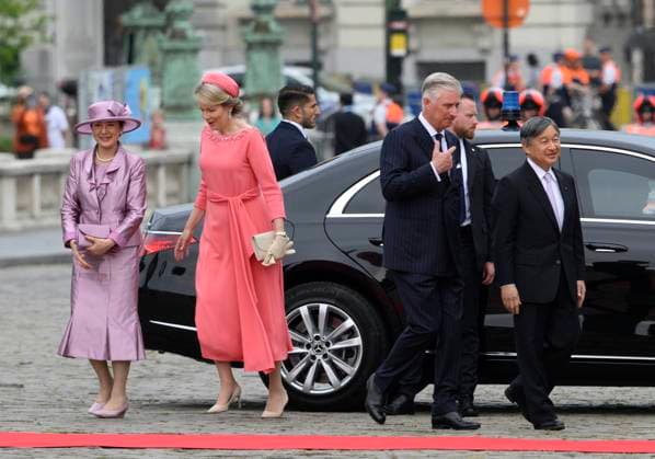 State Visit of the Emperor and the Empress of Japan to Belgium BRUSSELS, BELGIUM - JUNE 23 : King Philippe - Filip of Belgium, Queen Mathilde of Belgium; Emperor Naruhito of Japan and Empress Masako of Japan pictured during the Official Welcome Ceremony at the Place des Palais Paleizenplein during the state visit of the Emperor and Empress of Japan to Belgium, on June 23, 2026 in Brussels, Belgium, 23 06 2026 Brussels Belgium  Copyright: xPhilipxReynaersx
