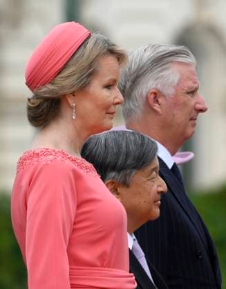 State Visit of the Emperor and the Empress of Japan to Belgium BRUSSELS, BELGIUM - JUNE 23 : King Philippe - Filip of Belgium, Queen Mathilde of Belgium; Emperor Naruhito of Japan and Empress Masako of Japan pictured during the Official Welcome Ceremony at the Place des Palais Paleizenplein during the state visit of the Emperor and Empress of Japan to Belgium, on June 23, 2026 in Brussels, Belgium, 23 06 2026 Brussels Belgium  Copyright: xPhilipxReynaersx