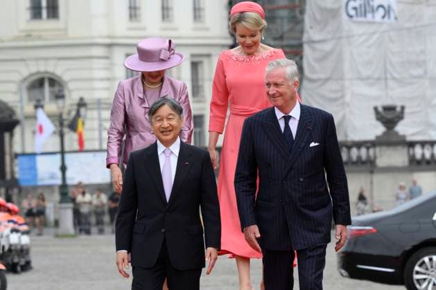 State Visit of the Emperor and the Empress of Japan to Belgium BRUSSELS, BELGIUM - JUNE 23 : King Philippe - Filip of Belgium, Queen Mathilde of Belgium; Emperor Naruhito of Japan and Empress Masako of Japan pictured during the Official Welcome Ceremony at the Place des Palais Paleizenplein during the state visit of the Emperor and Empress of Japan to Belgium, on June 23, 2026 in Brussels, Belgium, 23 06 2026 Brussels Belgium  Copyright: xPhilipxReynaersx