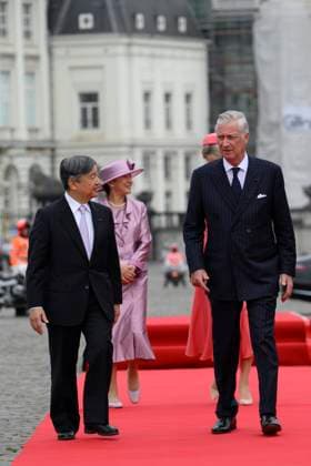 State Visit of the Emperor and the Empress of Japan to Belgium BRUSSELS, BELGIUM - JUNE 23 : King Philippe - Filip of Belgium, Queen Mathilde of Belgium; Emperor Naruhito of Japan and Empress Masako of Japan pictured during the Official Welcome Ceremony at the Place des Palais Paleizenplein during the state visit of the Emperor and Empress of Japan to Belgium, on June 23, 2026 in Brussels, Belgium, 23 06 2026 Brussels Belgium  Copyright: xPhilipxReynaersx