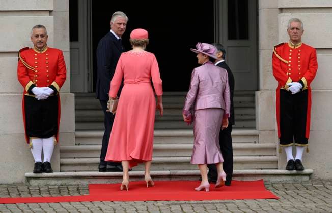 State Visit of the Emperor and the Empress of Japan to Belgium BRUSSELS, BELGIUM - JUNE 23 : King Philippe - Filip of Belgium, Queen Mathilde of Belgium; Emperor Naruhito of Japan and Empress Masako of Japan pictured during the Official Welcome Ceremony at the Place des Palais Paleizenplein during the state visit of the Emperor and Empress of Japan to Belgium, on June 23, 2026 in Brussels, Belgium, 23 06 2026 Brussels Belgium  Copyright: xPhilipxReynaersx