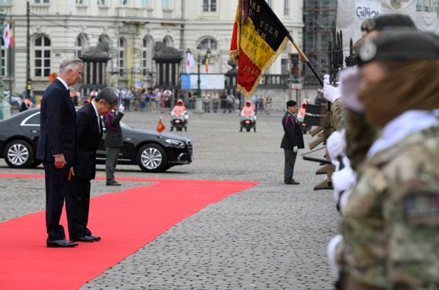 State Visit of the Emperor and the Empress of Japan to Belgium BRUSSELS, BELGIUM - JUNE 23 : King Philippe - Filip of Belgium and Emperor Naruhito of Japan pictured during the Official Welcome Ceremony at the Place des Palais Paleizenplein during the state visit of the Emperor and Empress of Japan to Belgium, on June 23, 2026 in Brussels, Belgium, 23 06 2026 Brussels Belgium  Copyright: xPhilipxReynaersx