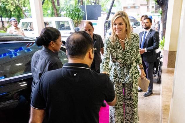 Mumbai, The Netherlands, 2026-06-23 11:08:37 MUMBAI, 23-06-2026, Her Majesty Queen Maxima visits the Republic of India from Tuesday 23 to Thursday 25 June at the invitation of the Government of India as Special Advocate of the UN Secretary-General for Financial Health (UNSGSA) PHOTO: NLBeeld Credit: NL Beeld Patrick van Emst  Copyright: xx x
