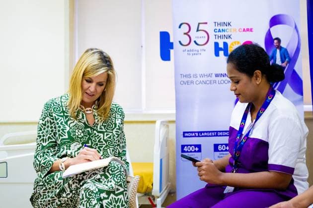 Mumbai, The Netherlands, 2026-06-23 11:32:57 MUMBAI, 23-06-2026, Her Majesty Queen Maxima visits the Republic of India from Tuesday 23 to Thursday 25 June at the invitation of the Government of India as Special Advocate of the UN Secretary-General for Financial Health (UNSGSA) PHOTO: NLBeeld Credit: NL Beeld Patrick van Emst  Copyright: xx x
