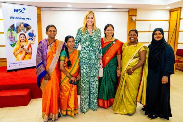 Mumbai, The Netherlands, 2026-06-23 12:54:28 MUMBAI, 23-06-2026, Her Majesty Queen Maxima visits the Republic of India from Tuesday 23 to Thursday 25 June at the invitation of the Government of India as Special Advocate of the UN Secretary-General for Financial Health (UNSGSA) PHOTO: NLBeeld Credit: NL Beeld Patrick van Emst  Copyright: xx x