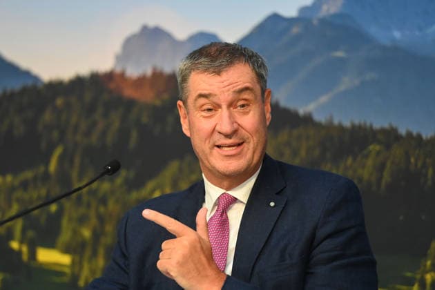 Markus SOEDER (Ministerpraesident Bayern und CSU Vorsitzender),Gestik, Einzelbild,angeschnittenes Einzelmotiv,Portraet,Portrait,Porträt. Pressekonferenz der Bayerischen Staatsregierung nach Kabinettssitzung am 23.06.2026 im Prinz Carl Palais in Muenchen. *** Markus SOEDER, Minister-President of Bavaria and CSU Chairman; gesture, single frame, cropped single shot, portrait; Press conference of the Bavarian State Government following the cabinet meeting on June 23, 2026, at the Prinz Carl Palais in Munich,detected_source_language