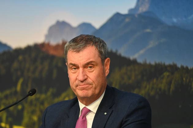 Markus SOEDER (Ministerpraesident Bayern und CSU Vorsitzender), Einzelbild,angeschnittenes Einzelmotiv,Portraet,Portrait,Porträt. Pressekonferenz der Bayerischen Staatsregierung nach Kabinettssitzung am 23.06.2026 im Prinz Carl Palais in Muenchen. *** Markus SOEDER, Minister-President of Bavaria and CSU Chairman, single image, cropped shot, portrait, press conference of the Bavarian State Government following a cabinet meeting on June 23, 2026, at the Prinz Carl Palais in Munich,detected_source_language
