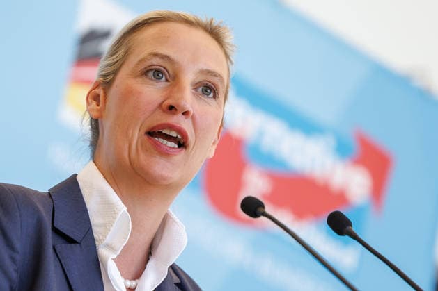 Statement AfD Alice Weidel (AfD), bei einem Statement der AfD am 23.06.26 in Berlin. Berlin Berlin Deutschland Reichstag *** Statement by AfDs Alice Weidel, during an AfD press conference on June 23, 2026, in Berlin, Berlin, Berlin, Germany, at the Reichstag,detected_source_language