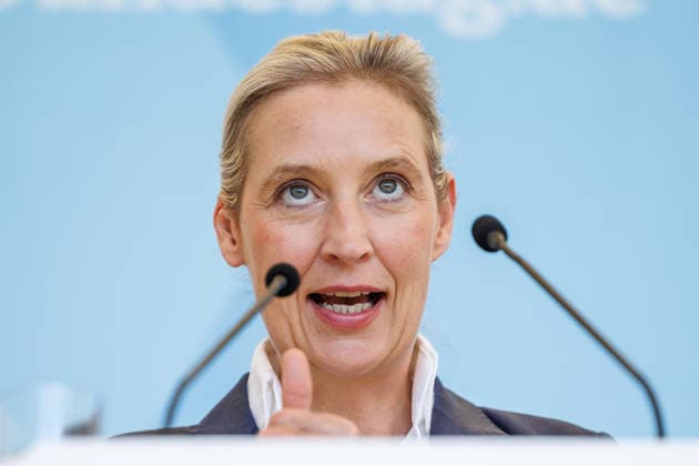 Statement AfD Alice Weidel (AfD), bei einem Statement der AfD am 23.06.26 in Berlin. Berlin Berlin Deutschland Reichstag *** Statement by AfDs Alice Weidel, during an AfD press conference on June 23, 2026, in Berlin, Berlin, Berlin, Germany, at the Reichstag,detected_source_language