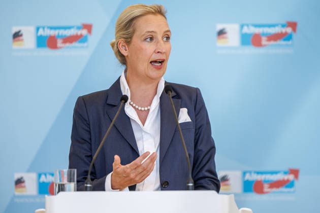 Statement AfD Alice Weidel (AfD), bei einem Statement der AfD am 23.06.26 in Berlin. Berlin Berlin Deutschland Reichstag *** Statement by AfDs Alice Weidel, during an AfD press conference on June 23, 2026, in Berlin, Berlin, Berlin, Germany, at the Reichstag,detected_source_language