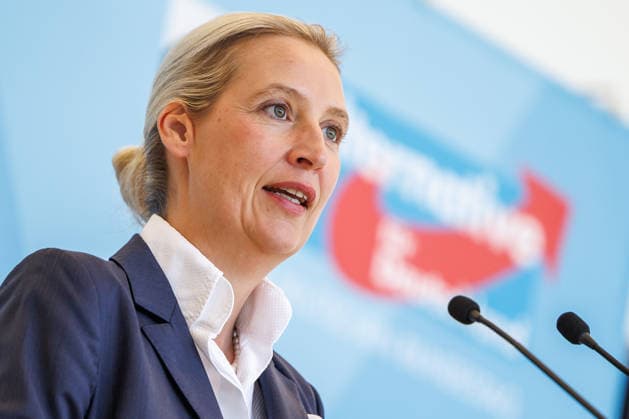 Statement AfD Alice Weidel (AfD), bei einem Statement der AfD am 23.06.26 in Berlin. Berlin Berlin Deutschland Reichstag *** Statement by AfDs Alice Weidel, during an AfD press conference on June 23, 2026, in Berlin, Berlin, Berlin, Germany, at the Reichstag,detected_source_language