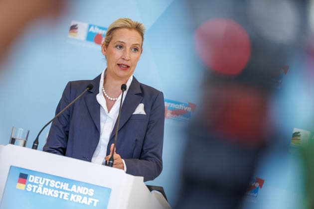 Statement AfD Alice Weidel (AfD), bei einem Statement der AfD am 23.06.26 in Berlin. Berlin Berlin Deutschland Reichstag *** Statement by AfDs Alice Weidel, during an AfD press conference on June 23, 2026, in Berlin, Berlin, Berlin, Germany, at the Reichstag,detected_source_language