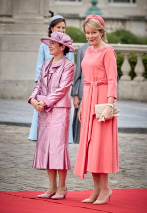 Imperial Couple Visit To Belgium - Day 3 King Philippe and Queen Mathilde of Belgium welcome Emperor Naruhito and Empress Masako of Japan during an official welcome ceremony in front of the Royal Palace in Brussels, Belgium on June 23, 2026, as the Japanese imperial couple is on a state visit to Belgium aimed at strengthening bilateral relations and cooperation between the two countries. Photo by Olivier Polet ABACAPRESS.COM Brussels Belgium  Copyright: xPoletxOlivier ABACAx