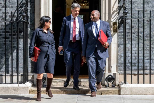 . 23 06 2026. London, United Kingdom. Ministers Attend Cabinet Meeting. Secretary of State for Culture, Media and Sport Lisa Nandy, Secretary of State for Energy Security and Net Zero Ed Miliband & Lord Chancellor and Secretary of State for Justice David Lammy attend cabinet meeting, Downing Street  xMartynxWheatleyx xi-Imagesx IIM-26850-0064