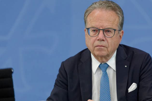 Übergabe Empfehlungen Rentenkommission 2026-06-23 Deutschland, Berlin Pressekonferenz zur Übergabe der Empfehlungen der sogenannten Rentenkommission an Bundeskanzler und Bundesministerin für Arbeit und Soziales. Im Bild Frank-Jürgen Weise, Ko-Vorsaitzender der rentenkommission. *** Presentation of the Recommendations of the Pension Commission, June 23, 2026, Berlin, Germany