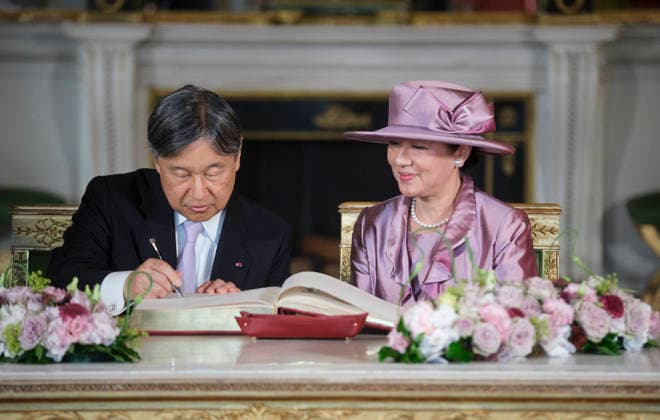 Imperial Couple Visit To Belgium - Day 3 Emperor Naruhito and Empress Masako of Japan visit the Palace of Laeken during a state visit in Brussels, Belgium on June 23, 2026, as part of the 160th anniversary of diplomatic relations between Japan and Belgium, where they are welcomed by Queen Mathilde and King Philippe. Photo by Monasse T ANDBZ ABACAPRESS.COM  Copyright: xMonassexThierry ANDBZ ABACAx