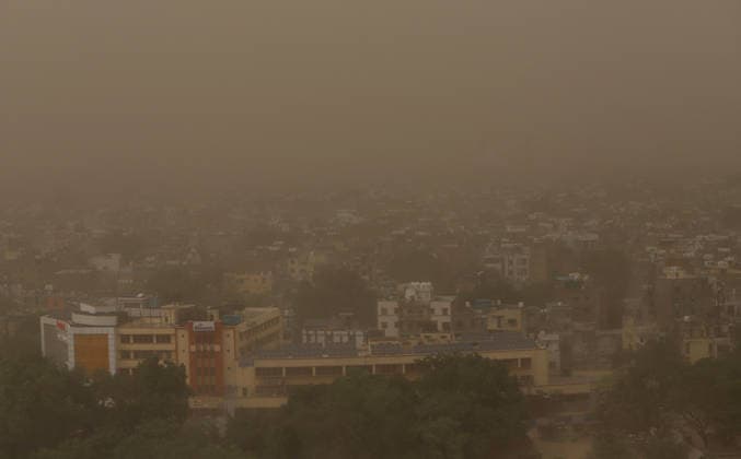 Dust Storms & Gusty Winds Hit the National Capital New Delhi, Jun 23 (ANI): A reduced visibility observed due to dust storms and gusty winds, in New Delhi on Tuesday. NEW DELHI Delhi India Copyright: xANIx ANI_20260623243