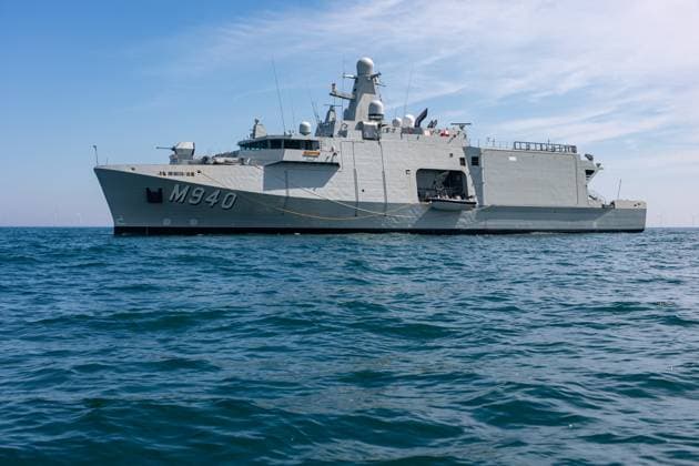 News Bilder des Tages this picture shows a boat trip on the new Belgian minesweeper Vessel M940, from the Zeebrugge naval base and Oostende harbor on Tuesday 23 June 2026.  KURTxDESPLENTER 178985968