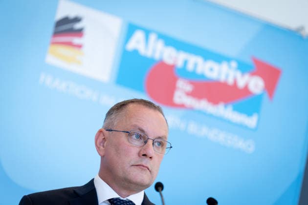 AfD, Tino Chrupalla Bundestag, Bundestagsfraktion, AfD, Pressestatement, Vorsitzender, Bundessprecher, Tino Chrupalla Berlin Berlin GER *** AfD, Tino Chrupalla, Bundestag, Bundestag parliamentary group, AfD, press statement, chairman, federal spokesperson, Tino Chrupalla, Berlin, Berlin, GER,detected_source_language