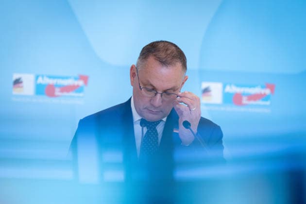 AfD, Tino Chrupalla Bundestag, Bundestagsfraktion, AfD, Pressestatement, Vorsitzender, Bundessprecher, Tino Chrupalla Berlin Berlin GER *** AfD, Tino Chrupalla, Bundestag, Bundestag parliamentary group, AfD, press statement, chairman, federal spokesperson, Tino Chrupalla, Berlin, Berlin, GER,detected_source_language