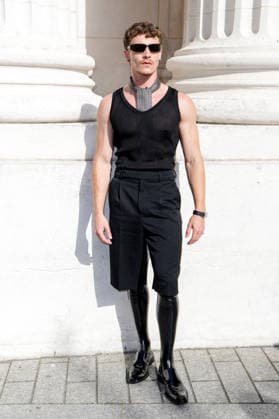 Connor Storrie at the end of the second Saint Laurent Ready-to-Wear Men’s Spring Summer 2027 fashion show during Paris Fashion Week at the Bourse de Commerce Pinault Collection in Paris, France, on June 23, 2026. Olivier Borde Bestimage Celebrities await the Saint Laurent Men’s Spring Summer 2027 show as part of Paris Fashion Week on June 23, 2026, in Paris, France. Paris, France,detected_source_language  Copyright: xOLIVIERxBORDEx xBESTIMAGExOLIVIERxBORDEx xBESTIMAGEx
