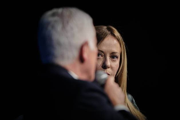 Italian Prime Minister Giorgia Meloni interviewed at Il Giorno della VeritÃ  Italian Prime Minister Giorgia Meloni is interviewed during the event Il Giorno della VeritÃ , organized by the Italian newspaper La VeritÃ . Rome, Italy, 23 June 2026. Rome Italy Copyright: xAndreaxCalandrax