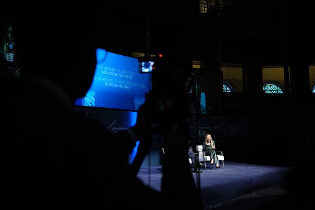 Italian Prime Minister Giorgia Meloni interviewed at Il Giorno della VeritÃ  Italian Prime Minister Giorgia Meloni is interviewed during the event Il Giorno della VeritÃ , organized by the Italian newspaper La VeritÃ . Rome, Italy, 23 June 2026. Rome Italy Copyright: xAndreaxCalandrax