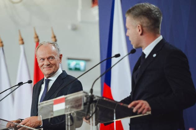 Visegrad Group (V4) summit in Hungary GODOLLO, HUNGARY - JUNE 23: Polish Prime Minister Donald Tusk attends Visegrad Group (V4) summit at the Royal Palace of Godollo in Godollo, Hungary, on 23 June 2026. The leaders discussed regional cooperation, European affairs, security, energy policy and current geopolitical challenges during the first V4 prime ministers’ summit in several years. Robert Nemeti Anadolu Godollo Hungary. Editorial use only. Please get in touch for any other usage.  Copyright: x2026xAnadoluxRobertxNemetix