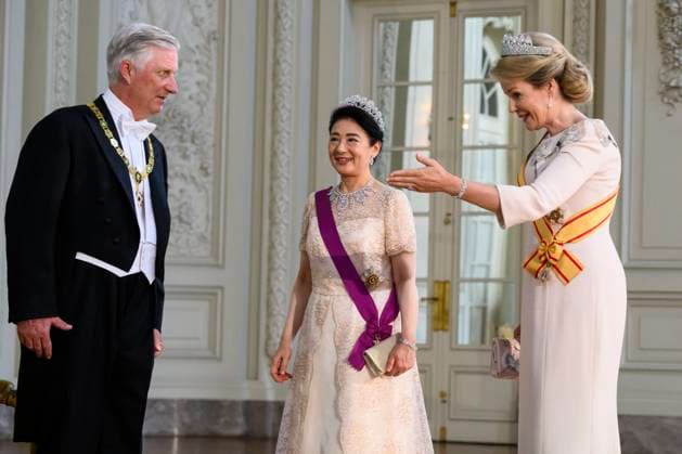 State Visit of the Emperor and the Empress of Japan to Belgium BRUSSELS, BELGIUM - JUNE 23 : King Philippe of Belgium, Queen Mathilde of Belgium and Empress Masako Owada of Japan pictured during the State Banquet at Laeken Castle during the State Visit of the Emperor and Empress of Japan to Belgium, on June 23, 2026 in Brussels, Belgium, 23 06 2026 Brussels Belgium  Copyright: xPhilipxReynaersx