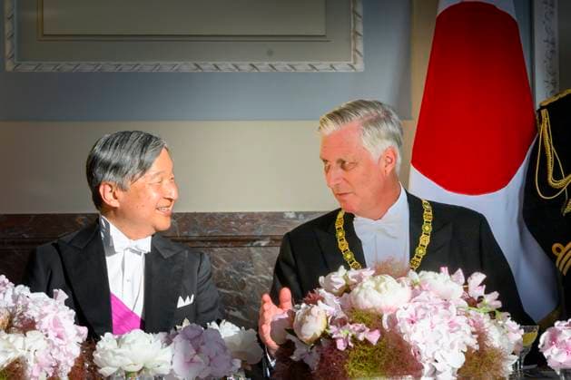 State Visit of the Emperor and the Empress of Japan to Belgium BRUSSELS, BELGIUM - JUNE 23 : King Philippe of Belgium and Emperor Naruhito of Japan pictured during the State Banquet at Laeken Castle during the State Visit of the Emperor and Empress of Japan to Belgium, on June 23, 2026 in Brussels, Belgium, 23 06 2026 Brussels Belgium  Copyright: xPhilipxReynaersx