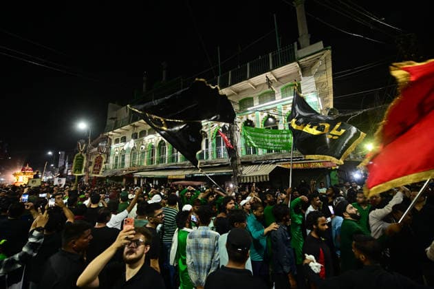 June 24, 2026, Prayagraj, Uttar Pradesh, India: Prayagraj: Muslims take part in a Tajiya procession during ongoing Muharram month, in Prayagraj on Wednesday, June 24, 2026. Prayagraj India  - ZUMAv115 20260624_zap_v115_001 Copyright: xPrabhatxKumarxVermax