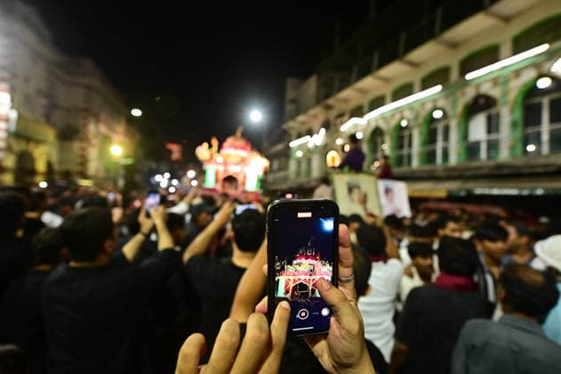 June 24, 2026, Prayagraj, Uttar Pradesh, India: Prayagraj: Muslims take part in a Tajiya procession during ongoing Muharram month, in Prayagraj on Wednesday, June 24, 2026. Prayagraj India  - ZUMAv115 20260624_zap_v115_006 Copyright: xPrabhatxKumarxVermax