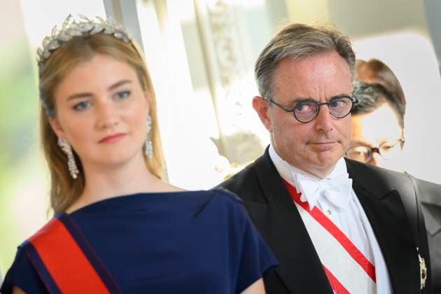 State Visit of the Emperor and the Empress of Japan to Belgium BRUSSELS, BELGIUM - JUNE 23 : Princess Elisabeth and Bart De Wever, (N-VA) Prime Minister of Federal Government pictured during the State Banquet at Laeken Castle during the State Visit of the Emperor and Empress of Japan to Belgium, on June 23, 2026 in Brussels, Belgium, 23 06 2026 Brussels Belgium  Copyright: xPhilipxReynaersx