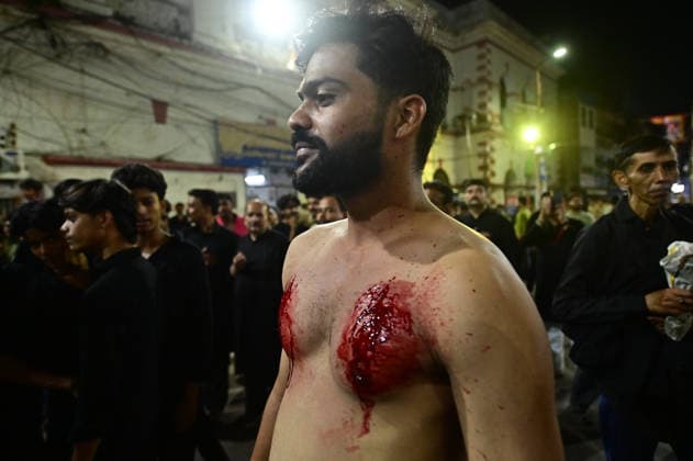 June 23, 2026, Prayagraj, Uttar Pradesh, India: Prayagraj: Shia Muslims take part in a mourning procession on the seventh date of Muharram month, in Prayagraj on Tuesday, June 23, 2026. Prayagraj India  - ZUMAv115 20260623_zap_v115_005 Copyright: xPrabhatxKumarxVermax