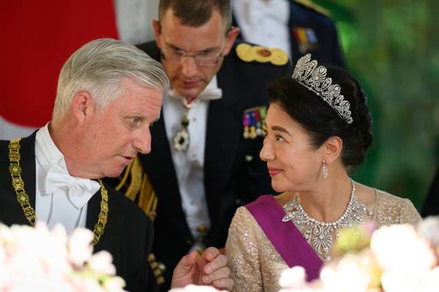 State Visit of the Emperor and the Empress of Japan to Belgium BRUSSELS, BELGIUM - JUNE 23 : King Philippe of Belgium and the Empress Masako Owada of Japan pictured during the State Banquet at Laeken Castle during the State Visit of the Emperor and Empress of Japan to Belgium, on June 23, 2026 in Brussels, Belgium, 23 06 2026 Brussels Belgium  Copyright: xPhilipxReynaersx