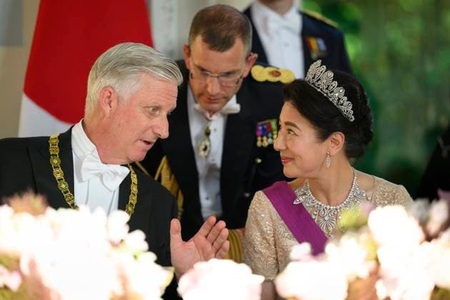 State Visit of the Emperor and the Empress of Japan to Belgium BRUSSELS, BELGIUM - JUNE 23 : King Philippe of Belgium and the Empress Masako Owada of Japan pictured during the State Banquet at Laeken Castle during the State Visit of the Emperor and Empress of Japan to Belgium, on June 23, 2026 in Brussels, Belgium, 23 06 2026 Brussels Belgium  Copyright: xPhilipxReynaersx