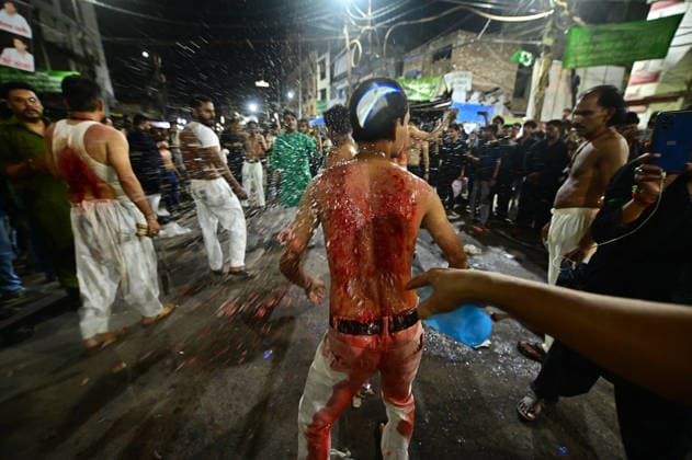 June 24, 2026, Prayagraj, Uttar Pradesh, India: Prayagraj: Shia Muslims take part in a mourning procession on the seventh date of Muharram month, in Prayagraj on Wednesday, June 24, 2026. Prayagraj India - ZUMAv115 20260624_zap_v115_008 Copyright: xPrabhatxKumarxVermax