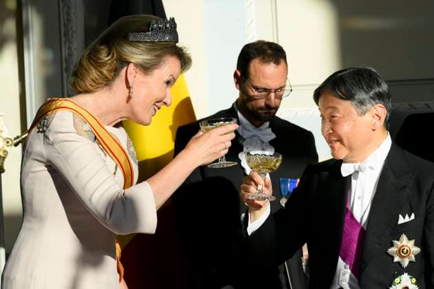 State Visit of the Emperor and the Empress of Japan to Belgium BRUSSELS, BELGIUM - JUNE 23 : Queen Mathilde of Belgium and Emperor Naruhito of Japan pictured during the State Banquet at Laeken Castle during the State Visit of the Emperor and Empress of Japan to Belgium, on June 23, 2026 in Brussels, Belgium, 23 06 2026 Brussels Belgium  Copyright: xPhilipxReynaersx