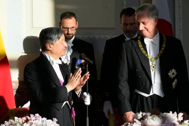 State Visit of the Emperor and the Empress of Japan to Belgium BRUSSELS, BELGIUM - JUNE 23 : King Philippe of Belgium and Emperor Naruhito of Japan pictured during the State Banquet at Laeken Castle during the State Visit of the Emperor and Empress of Japan to Belgium, on June 23, 2026 in Brussels, Belgium, 23 06 2026 Brussels Belgium  Copyright: xPhilipxReynaersx