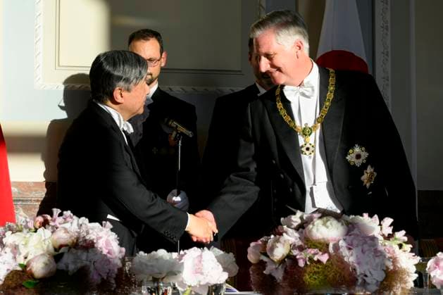 State Visit of the Emperor and the Empress of Japan to Belgium BRUSSELS, BELGIUM - JUNE 23 : King Philippe of Belgium and Emperor Naruhito of Japan pictured during the State Banquet at Laeken Castle during the State Visit of the Emperor and Empress of Japan to Belgium, on June 23, 2026 in Brussels, Belgium, 23 06 2026 Brussels Belgium  Copyright: xPhilipxReynaersx