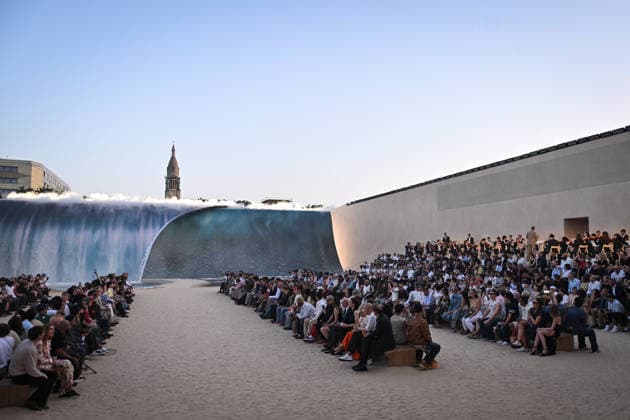 PFW - Louis Vuitton Runway in Paris FA Attendees get ready for the Spring Summer 2027 collection by US designer Pharrell Williams for Louis Vuitton during the Paris Fashion Week, on June 23, 2026. Photo by Firas Abdullah ABACAPRESS.COM Paris Ile-de-France France  Copyright: xAbdullahxFiras ABACAx