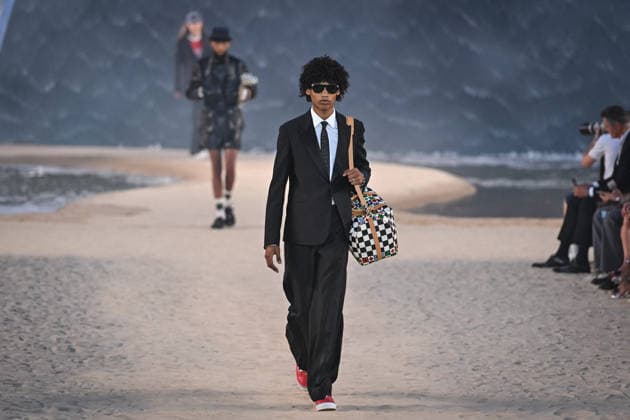 PFW - Louis Vuitton Runway in Paris FA A model walks the runway the Spring Summer 2027 collection by US designer Pharrell Williams for Louis Vuitton during the Paris Fashion Week, on June 23, 2026. Photo by Firas Abdullah ABACAPRESS.COM Paris Ile-de-France France  Copyright: xAbdullahxFiras ABACAx