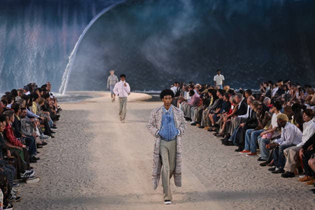 PFW - Louis Vuitton Runway in Paris FA A model walks the runway the Spring Summer 2027 collection by US designer Pharrell Williams for Louis Vuitton during the Paris Fashion Week, on June 23, 2026. Photo by Firas Abdullah ABACAPRESS.COM Paris Ile-de-France France  Copyright: xAbdullahxFiras ABACAx