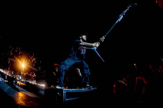 Linkin Park Concert at the Miguel Ríos Auditorium in Rivas Vaciamadrid, Madrid. Mike Shinoda of Linkin Park during a performance at the Miguel Ríos Auditorium on June 23, 2026, in Rivas Vaciamadrid, Madrid, Spain. The concert is part of the From Zero World Tour, the band’s global tour marking their return to major stages nearly a decade after their last visit to Spain. The tour also serves to promote their eighth studio album, ‘From Zero,’ and to solidify the band’s new era with Emily Armstrong as lead vocalist alongside Mike Shinoda. Spain,detected_source_language  Copyright: xRicardoxRubiox 7618579