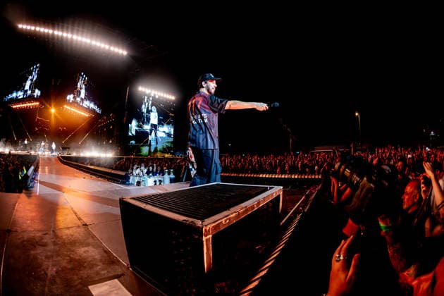 Linkin Park Concert at the Miguel Ríos Auditorium in Rivas Vaciamadrid, Madrid. Mike Shinoda of Linkin Park during a performance at the Miguel Ríos Auditorium on June 23, 2026, in Rivas Vaciamadrid, Madrid, Spain. The concert is part of the From Zero World Tour, the band’s global tour marking their return to major stages nearly a decade after their last visit to Spain. The tour also serves to promote their eighth studio album, ‘From Zero,’ and to solidify the band’s new era with Emily Armstrong as lead vocalist alongside Mike Shinoda. Spain,detected_source_language  Copyright: xRicardoxRubiox 7618581