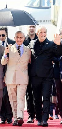 June 23, 2026, Peshawar, Peshawar, Pakistan: Iranian President Masoud Pezeshkian Reviews Honor Guard During Welcome Ceremony in Islamabad..Islamabad, Pakistan, June 23, 2026: Masoud Pezeshkian reviews an honor guard during an official welcome ceremony in Islamabad on June 23, 2026. Pezeshkian is in Pakistan to participate in ongoing diplomatic discussions and U.S.-Iran peace talks hosted by Pakistan. The visit underscores efforts to promote regional dialogue, diplomatic engagement, and international cooperation. Peshawar Pakistan - ZUMAa217 20260623_znp_a217_042 Copyright: xHussainxAlix
